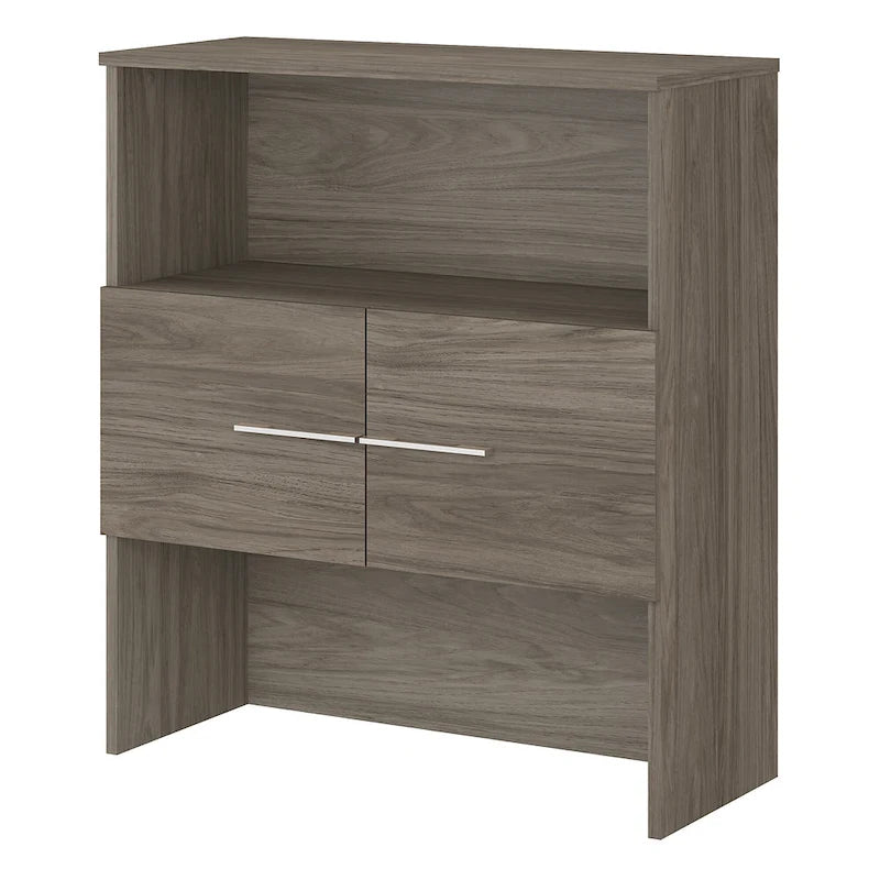 36W Bookcase Hutch | Open Shelves + Closed Cabinet | 100 lb Capacity | ANSI/BIFMA Certified