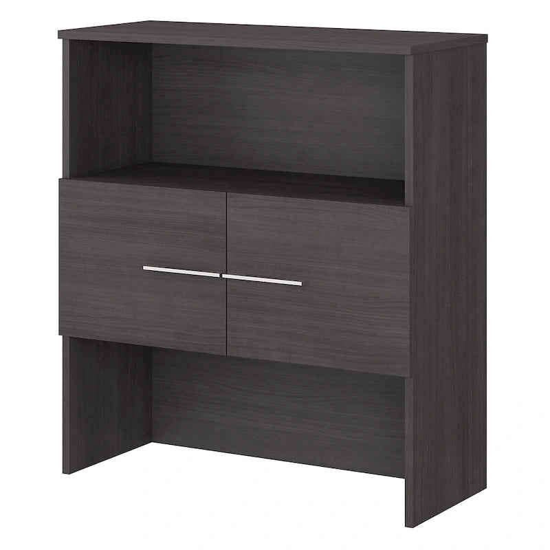 36W Bookcase Hutch | Open Shelves + Closed Cabinet | 100 lb Capacity | ANSI/BIFMA Certified