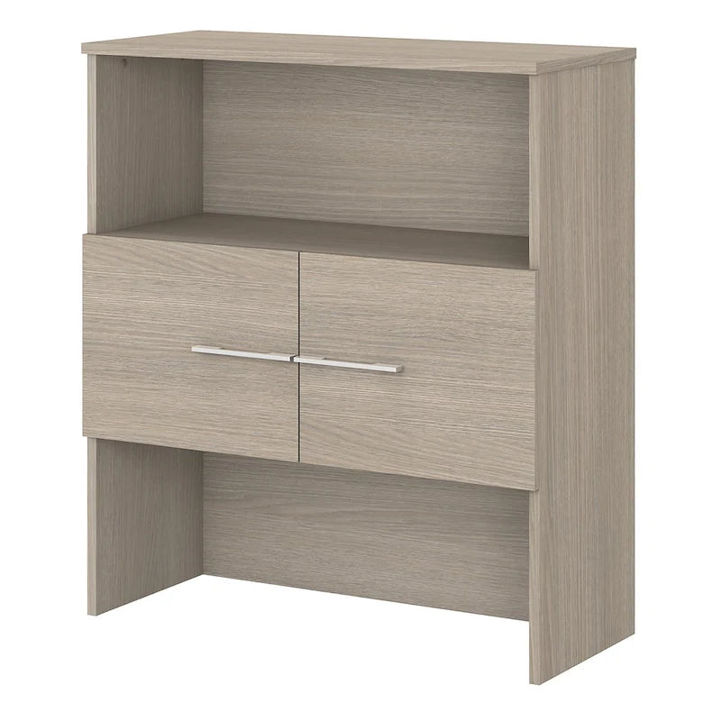 36W Bookcase Hutch | Open Shelves + Closed Cabinet | 100 lb Capacity | ANSI/BIFMA Certified