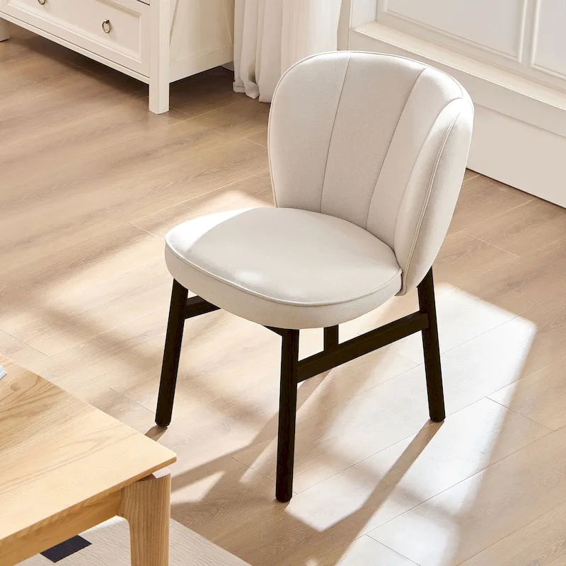 Modern Style Armless Dining Chair with Wooden Frame and Upholstered Seat, Suitable for Kitchen, Living Room, and Restaurant