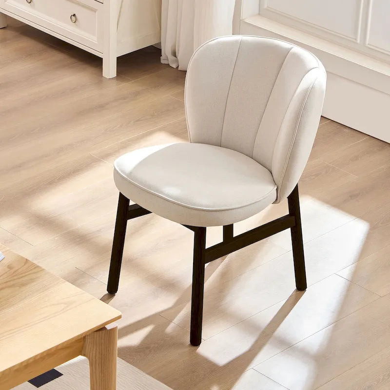 Modern Style Armless Dining Chair with Wooden Frame and Upholstered Seat, Suitable for Kitchen, Living Room, and Restaurant