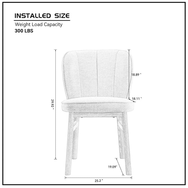 Modern Style Armless Dining Chair with Wooden Frame and Upholstered Seat, Suitable for Kitchen, Living Room, and Restaurant
