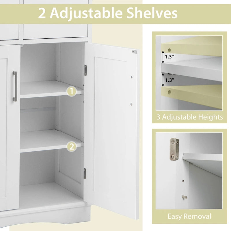 Costway Bathroom Floor Cabinet Freestanding Storage Cabinet with 2 - See Details