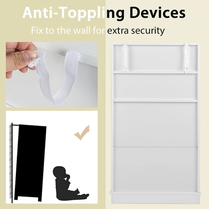 Costway Bathroom Floor Cabinet Freestanding Storage Cabinet with 2 - See Details