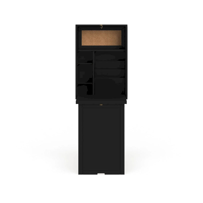 Murphy Fold-Out Convertible Desk | Black | 2 Shelves | Corkboard | Bill Organizer | 20 lb