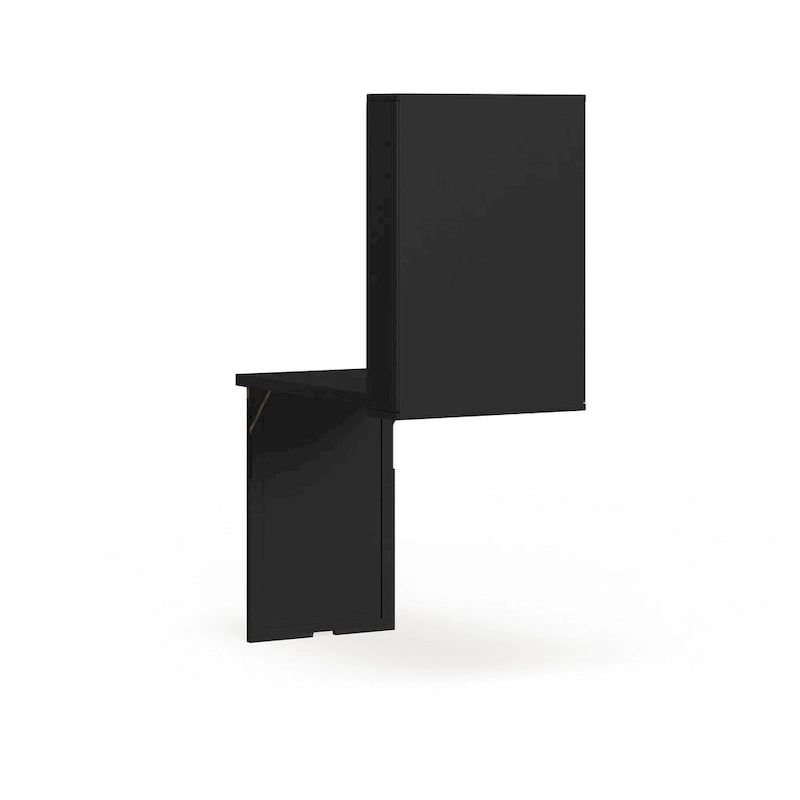 Murphy Fold-Out Convertible Desk | Black | 2 Shelves | Corkboard | Bill Organizer | 20 lb