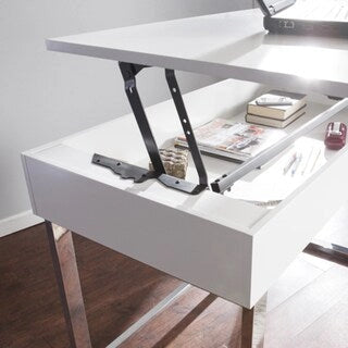 Adjustable Height Sit-Stand Desk | White | Home Office | Ergonomic Workstation