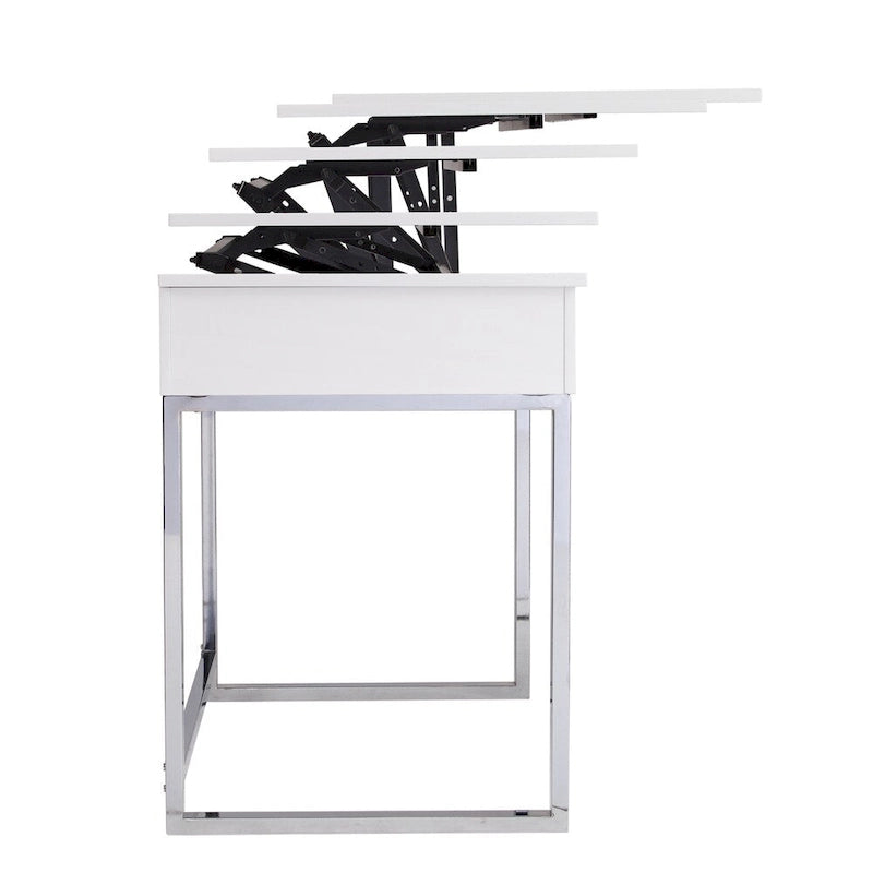 Adjustable Height Sit-Stand Desk | White | Home Office | Ergonomic Workstation