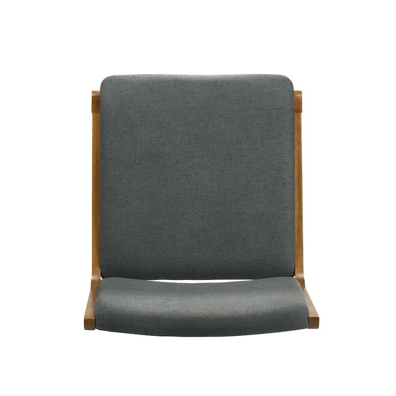 Upholstered Dining Chair Set of 2 | Rubberwood Frame | Walnut Finish | Fabric Seat | 300 lb