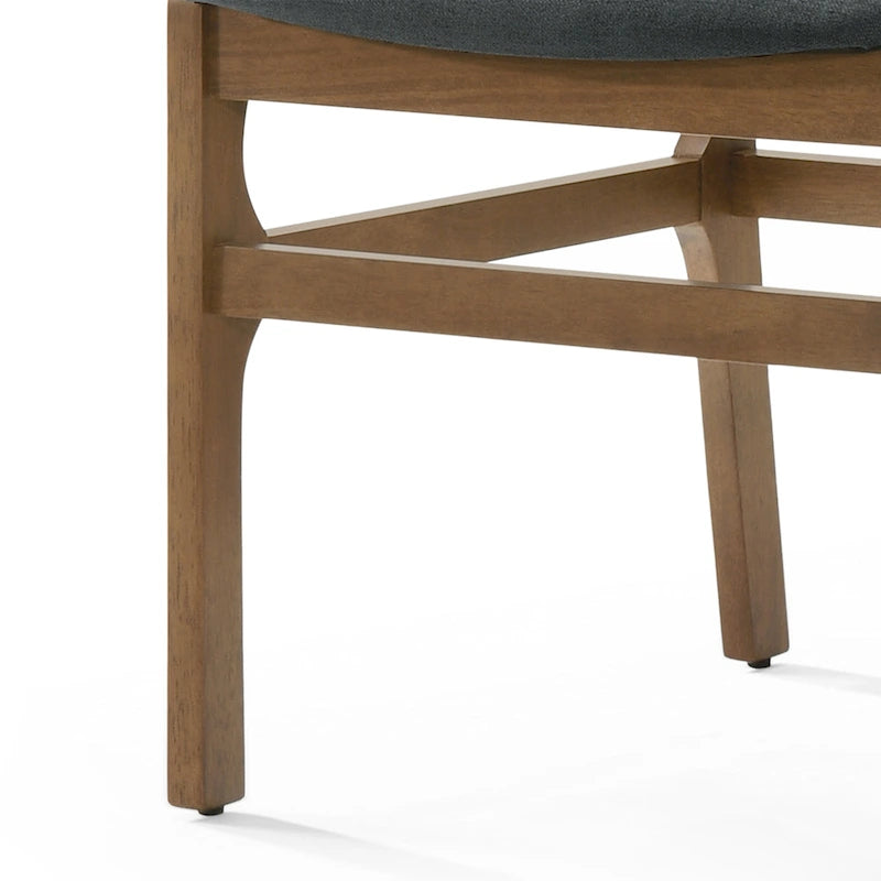 Upholstered Dining Chair Set of 2 | Rubberwood Frame | Walnut Finish | Fabric Seat | 300 lb