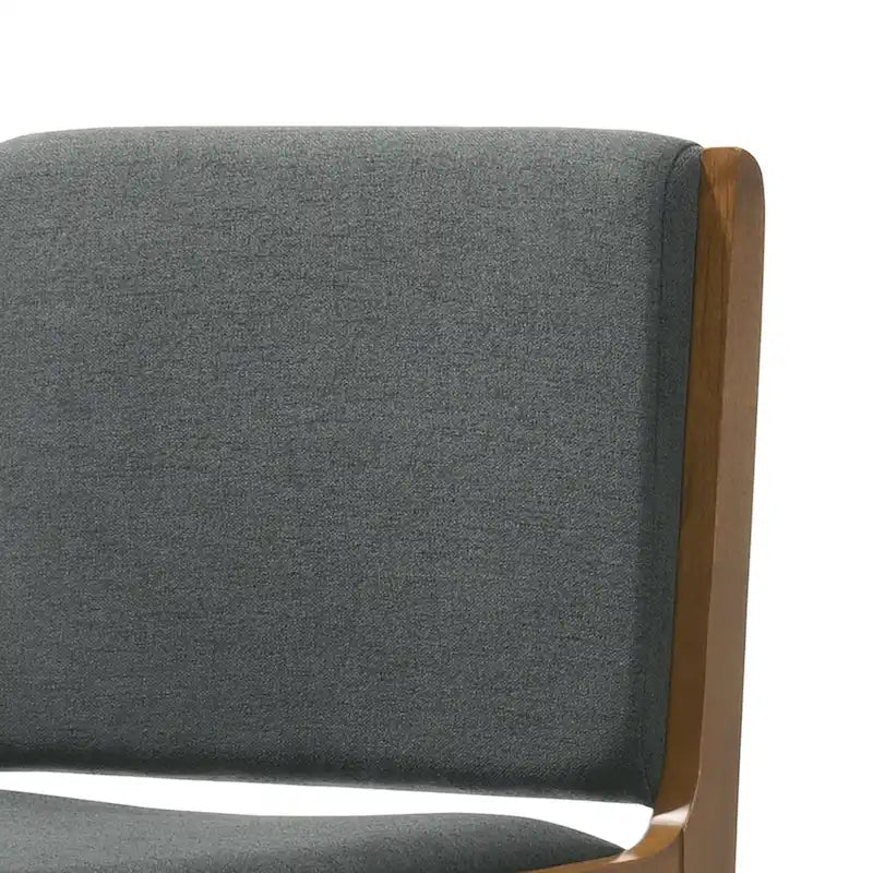 Upholstered Dining Chair Set of 2 | Rubberwood Frame | Walnut Finish | Fabric Seat | 300 lb