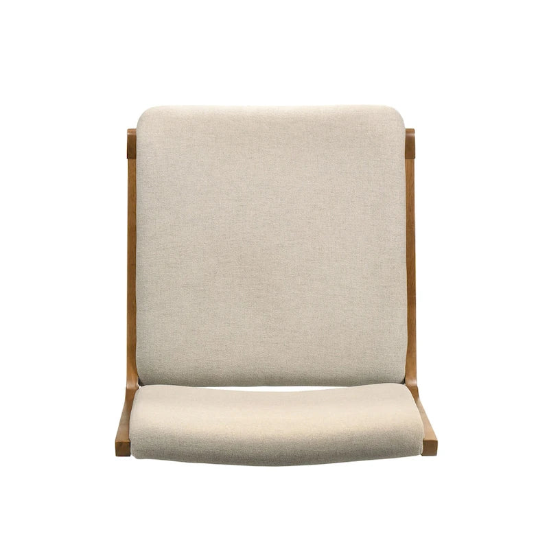 Upholstered Dining Chair Set of 2 | Rubberwood Frame | Walnut Finish | Fabric Seat | 300 lb