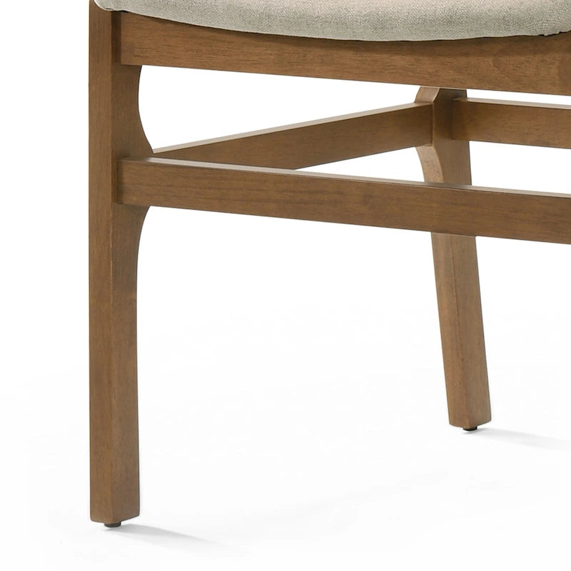Upholstered Dining Chair Set of 2 | Rubberwood Frame | Walnut Finish | Fabric Seat | 300 lb