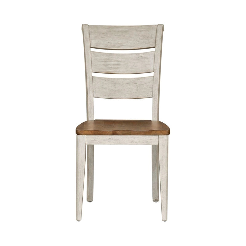Farmhouse Reimagined Antique White Ladder Back Side Chair (Set of 2)