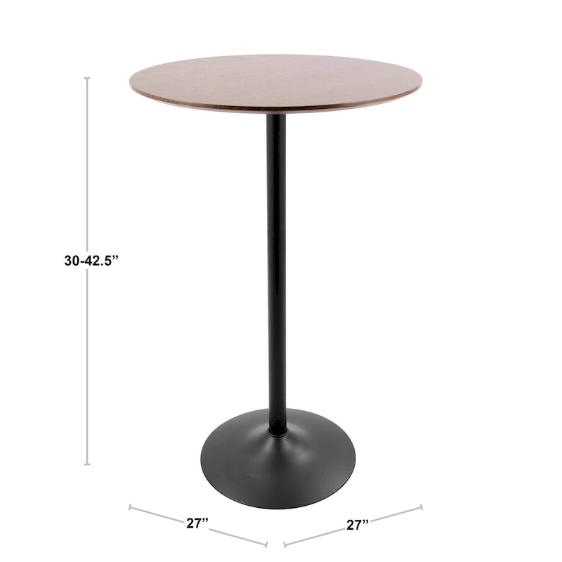 Stone Adjustable Dining, Counter, or Bar Table in Metal and Wood