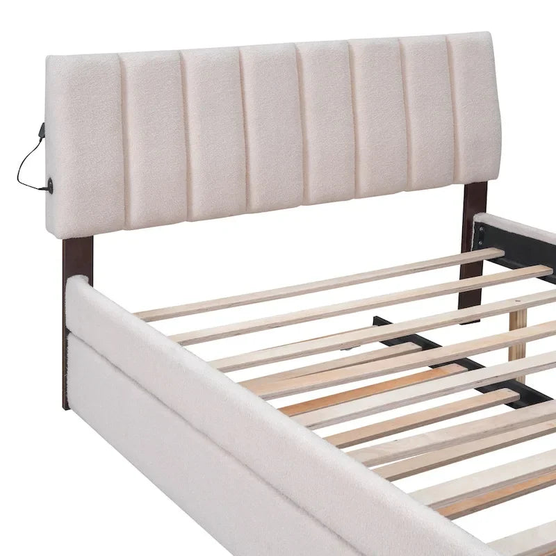 Upholstered Platform Bed with Trundle