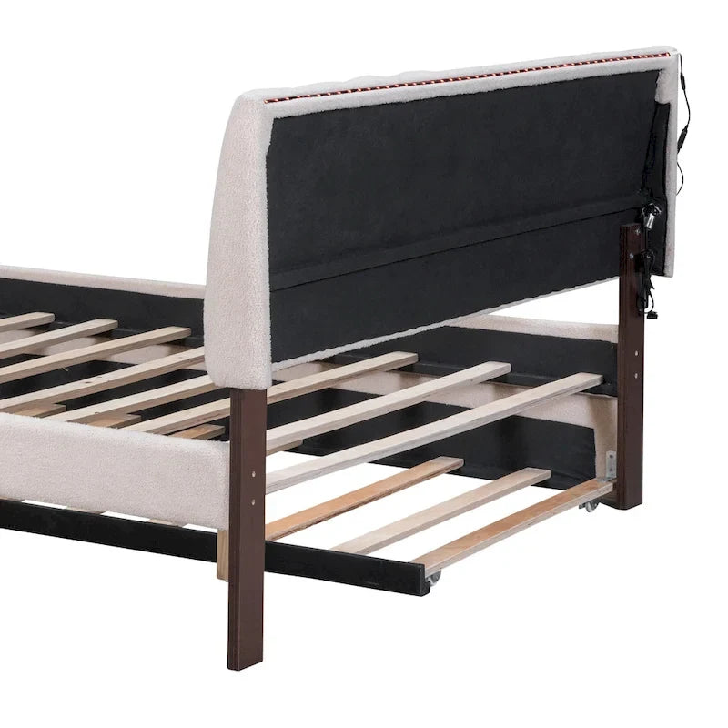 Upholstered Platform Bed with Trundle