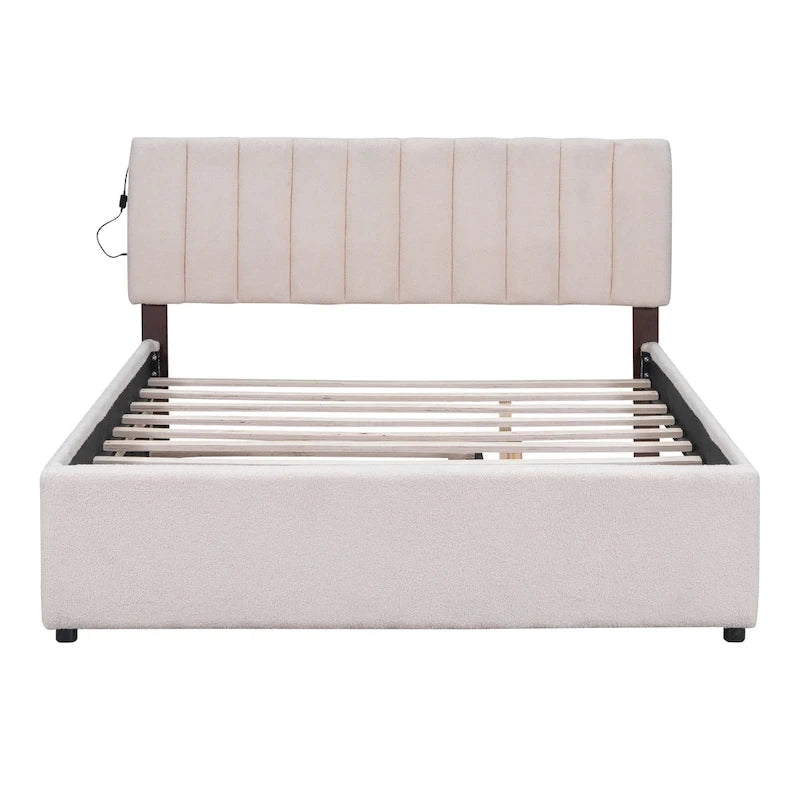 Upholstered Platform Bed with Trundle