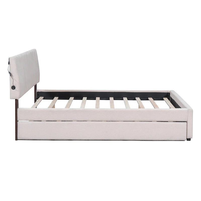 Upholstered Platform Bed with Trundle