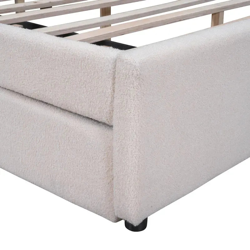 Upholstered Platform Bed with Trundle
