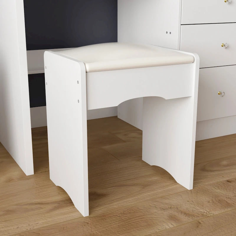 Vanity Set with Lighted Mirror | 5 Drawers | 3-Color Dimmable Light | 39.4x19.7x53.5 inches