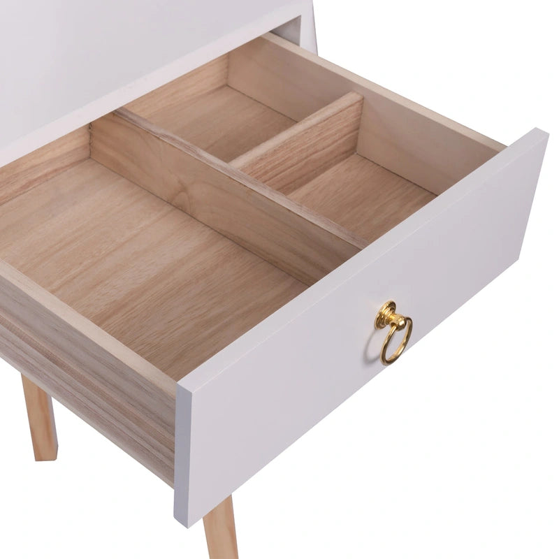Modern Vanity with 4-Drawer Make-up Table Set with Mirror and Lights