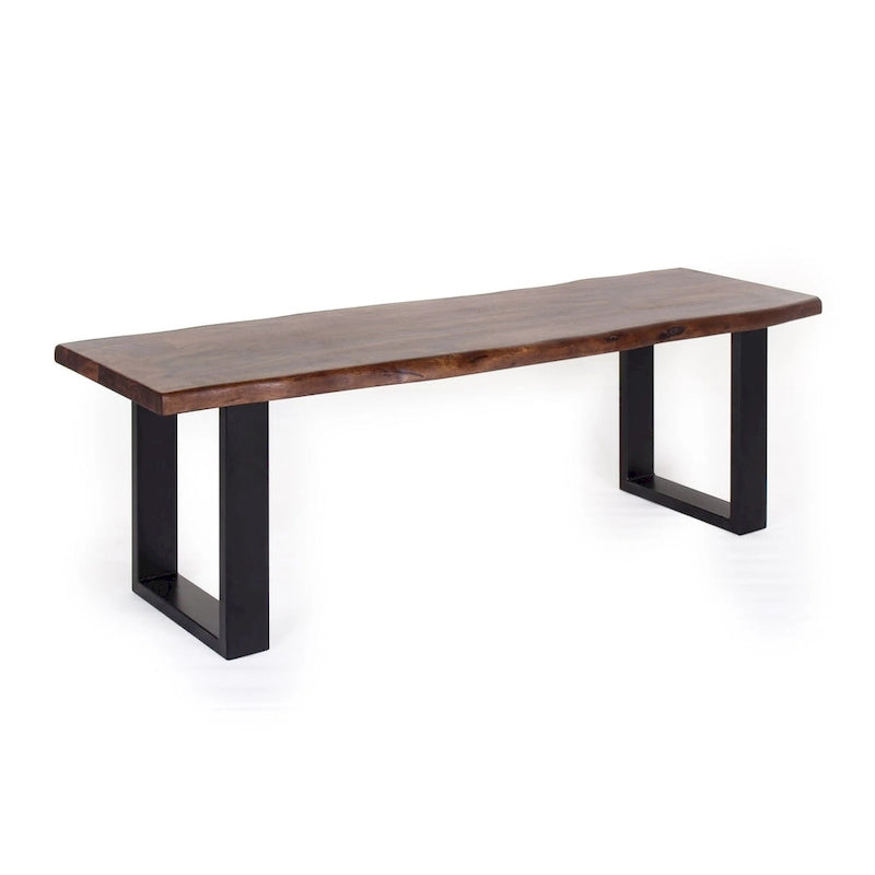 Jessore Handmade Live Edge Acacia Wood & Iron Dining Bench