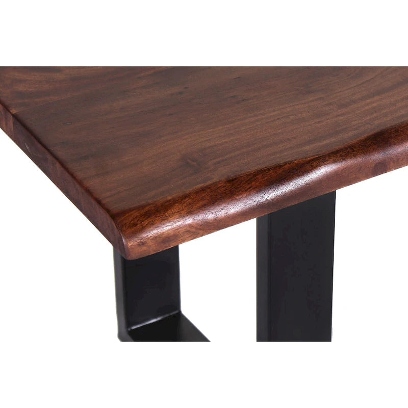 Jessore Handmade Live Edge Acacia Wood & Iron Dining Bench