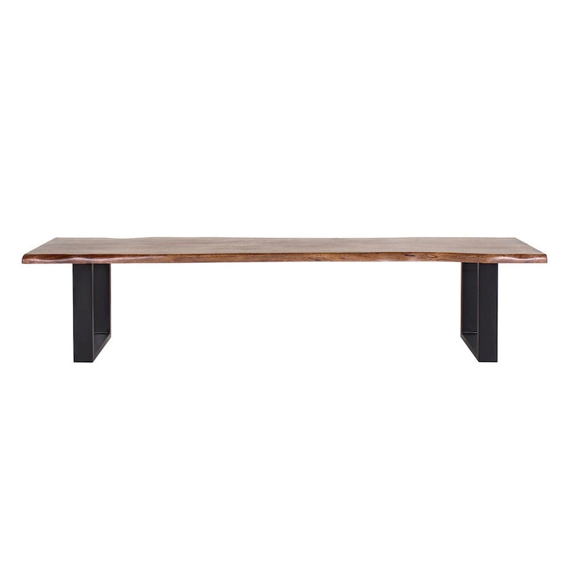 Jessore Handmade Live Edge Acacia Wood & Iron Dining Bench