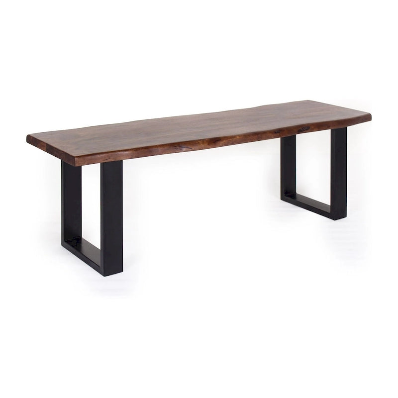 Jessore Handmade Live Edge Acacia Wood & Iron Dining Bench