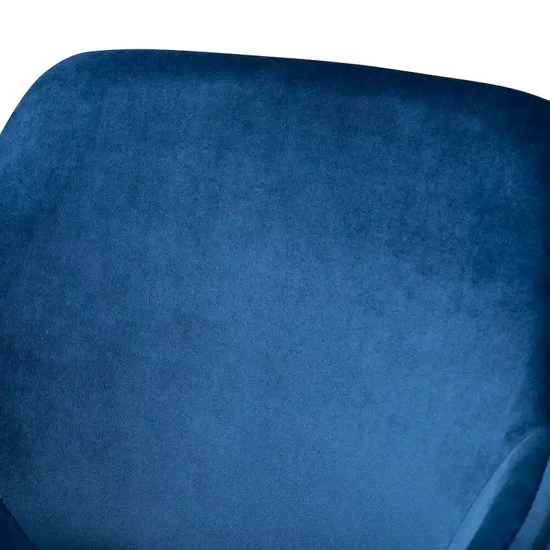 Glam Dining Chair Set of 2 | Navy Blue Velvet | Gold-Tone Metal Legs | Cut-Out Back | 34.25H