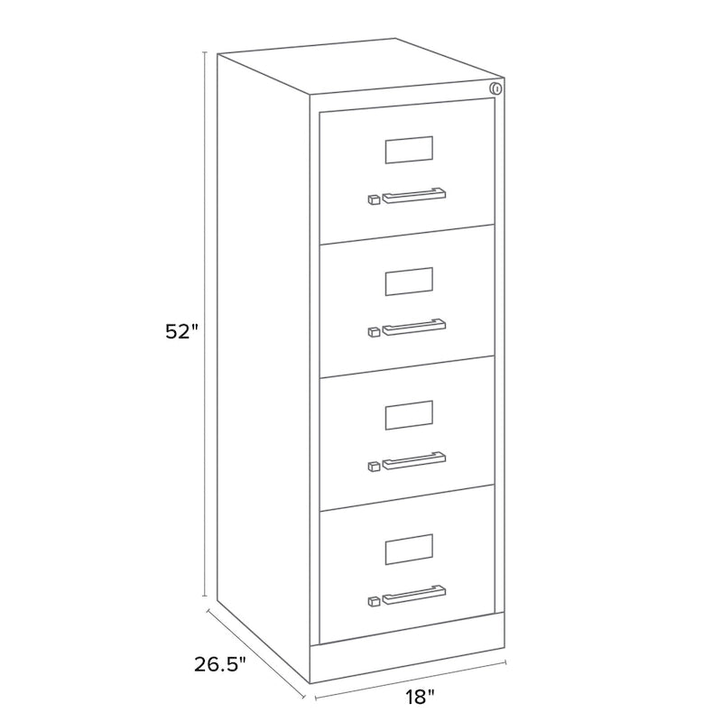 Hirsh 26.5D 4-drawer Legal Size Commercial Vertical File Cabinet