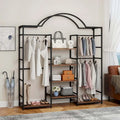 Moasis 4 Tiers Heavy Duty Coat Rack Garment Racks with 3 Hang Rods & 6 Shelves