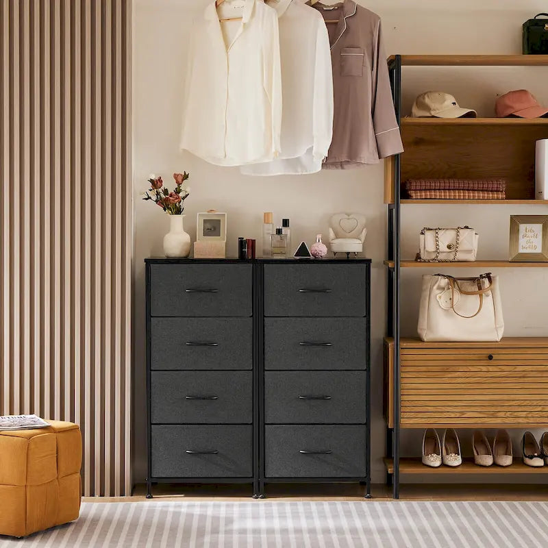 Drawers Dresser Chest Of Drawers,Metal Frame And Wood Top,4Bc