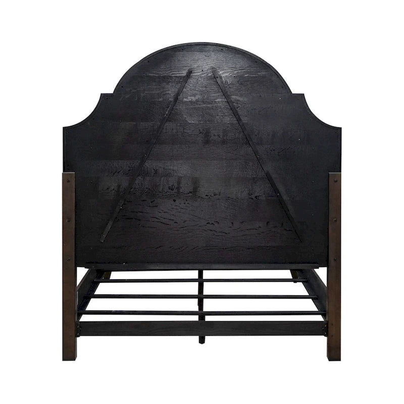Upholstered Bed Dresser & Mirror Set | Saddle Brown | Button Tufted | Rubberwood | Queen & King