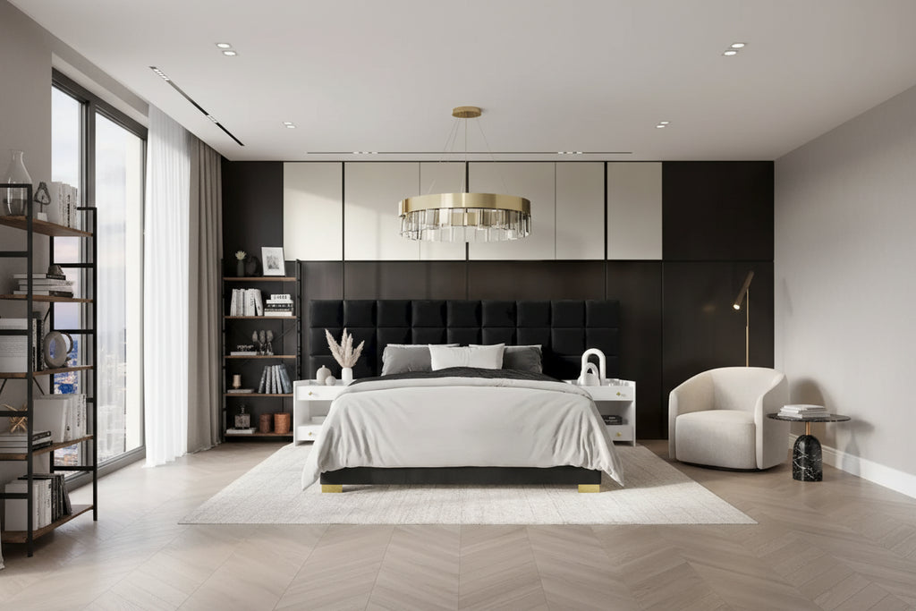CraftPorch Mid-Century Modern Wall Panel Bedroom Set