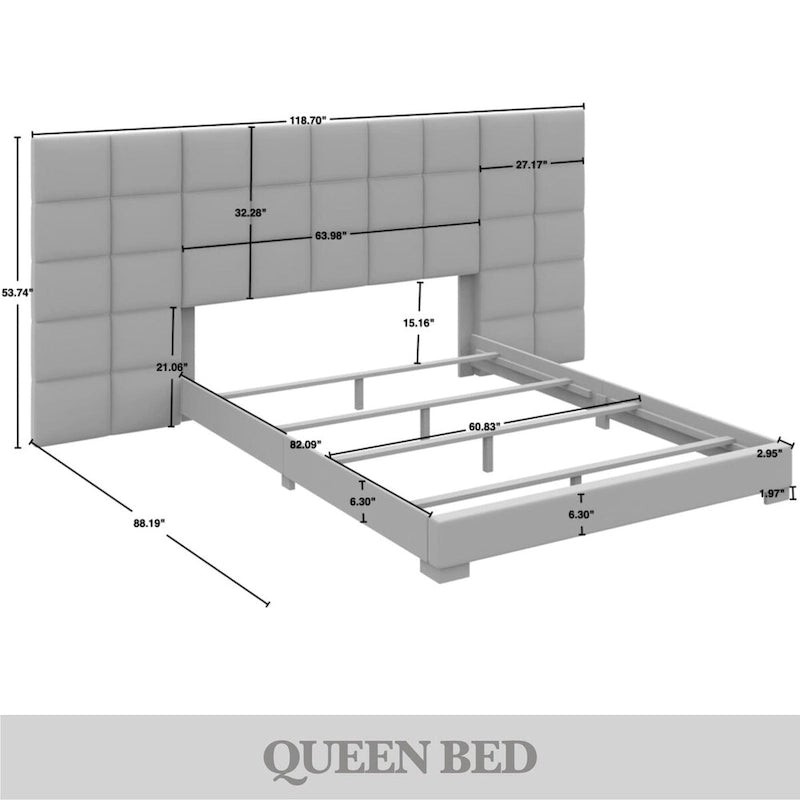 Mid-Century Modern Bedroom  | Velvet Upholstered Bed + 2 Nightstands | Queen & King | MDF