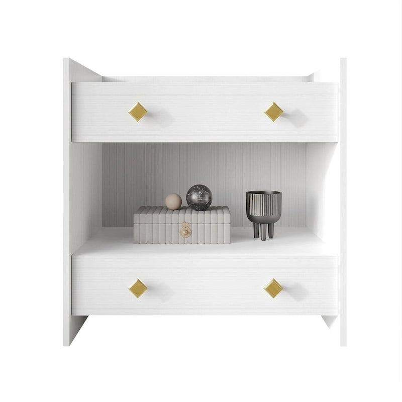 Mid-Century Modern Bedroom  | Velvet Upholstered Bed + 2 Nightstands | Queen & King | MDF