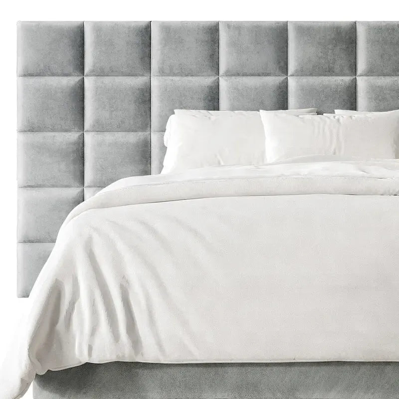 Mid-Century Modern Bedroom  | Velvet Upholstered Bed + 2 Nightstands | Queen & King | MDF