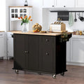 Modern Stylish Wooden Storage Kitchen Island Cart with a Drop Leaf