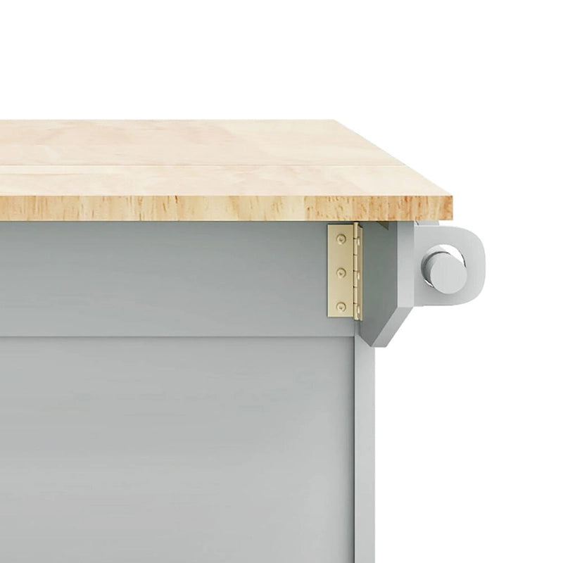 Modern Stylish Wooden Storage Kitchen Island Cart with a Drop Leaf