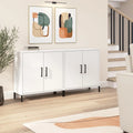 Low Storage Cabinet with Doors Set of 2 | Modern Office & Living Room | Adjustable Shelves