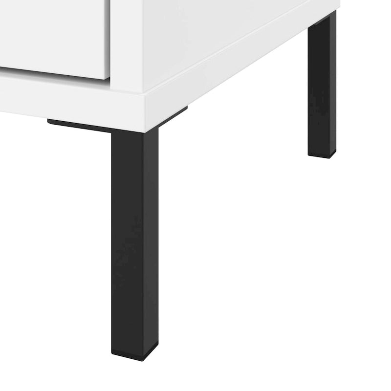 Low Storage Cabinet with Doors Set of 2 | Modern Office & Living Room | Adjustable Shelves
