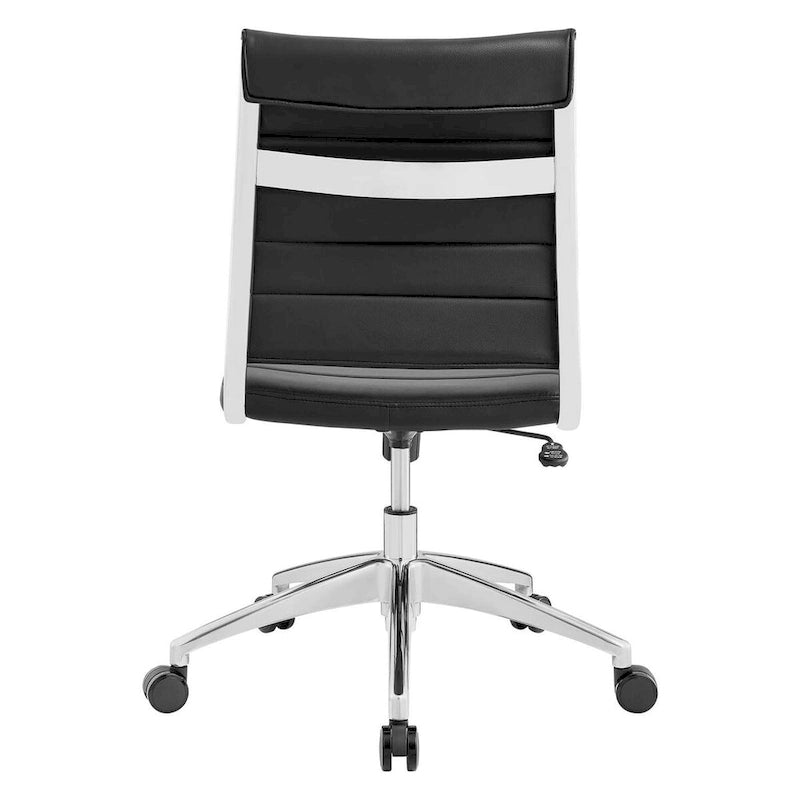 Mid-Back Office Chair | Vinyl Cushion | Chrome-Plated Aluminum Frame | Channel Tufting | 331 lb