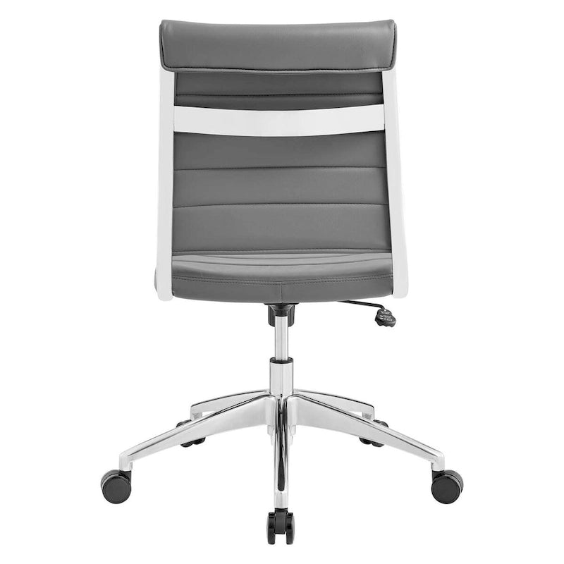 Mid-Back Office Chair | Vinyl Cushion | Chrome-Plated Aluminum Frame | Channel Tufting | 331 lb