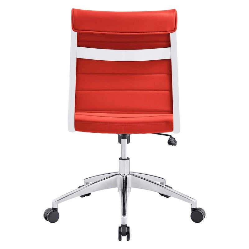 Mid-Back Office Chair | Vinyl Cushion | Chrome-Plated Aluminum Frame | Channel Tufting | 331 lb