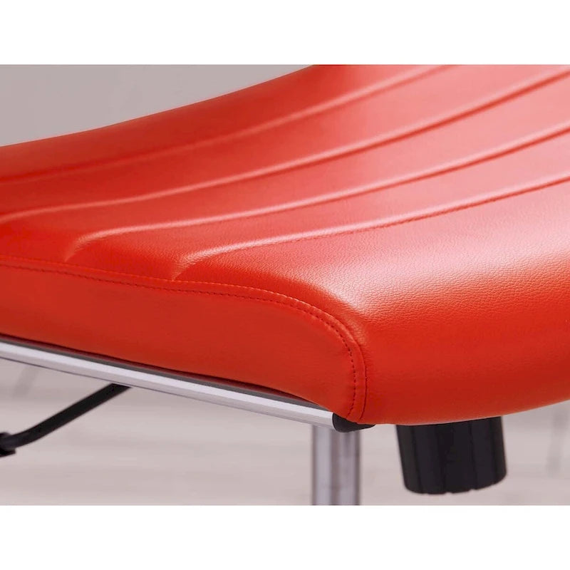 Mid-Back Office Chair | Vinyl Cushion | Chrome-Plated Aluminum Frame | Channel Tufting | 331 lb