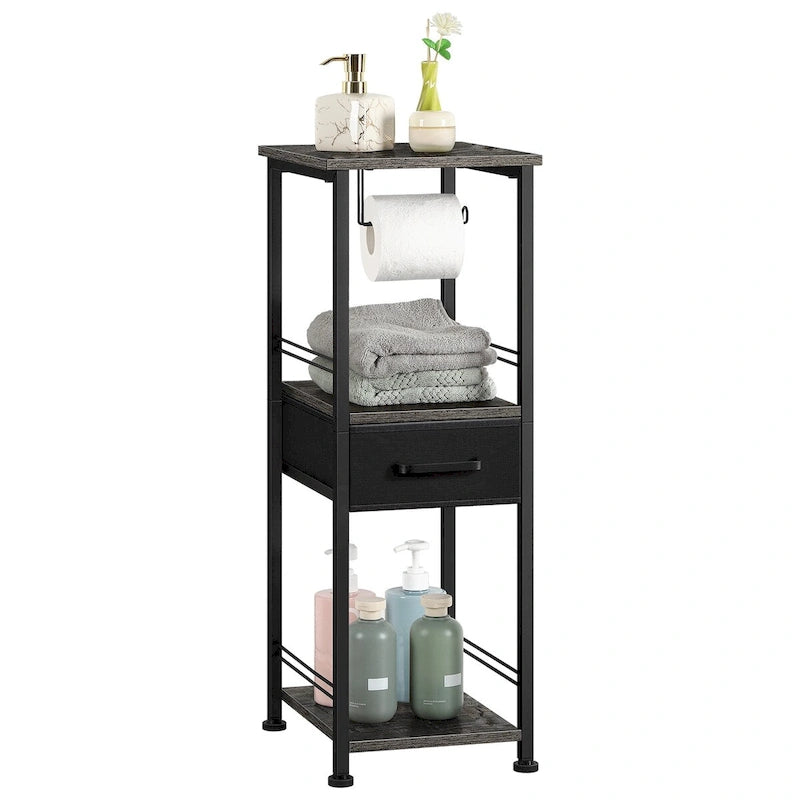 Freestanding Toilet Paper Storage Cabinet with Sliding Storage Drawer