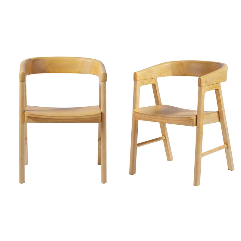 Middlebrook Modern Solid Wood Rounded Back Dining Chair (Set of 2)