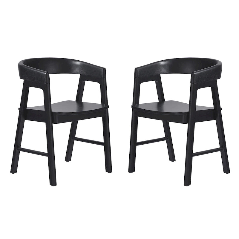 Middlebrook Modern Solid Wood Rounded Back Dining Chair (Set of 2)